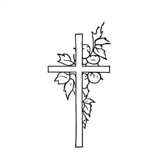 Fine Line Cross With Grape Vine
