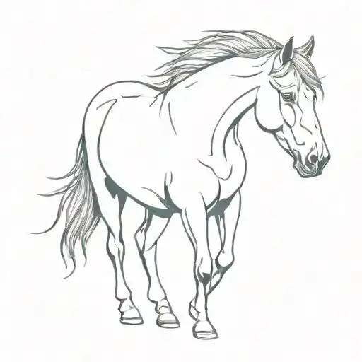 Horse Looking Over Its Back