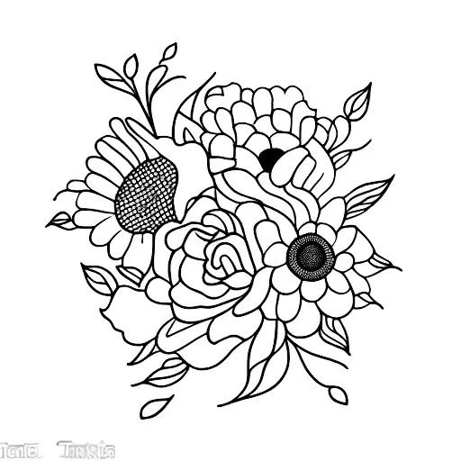 Dark Bouquet Of Flowers With Many Different Flowers