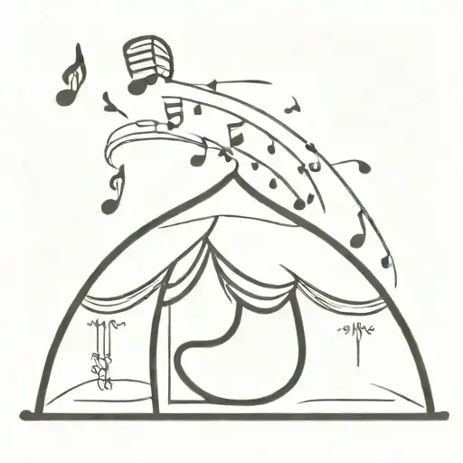Tent With Music Notes Forming The Shape