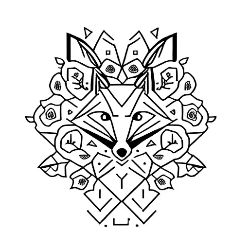 A Pixelated Fox Playing A Video Game Controller Made Of Flowers