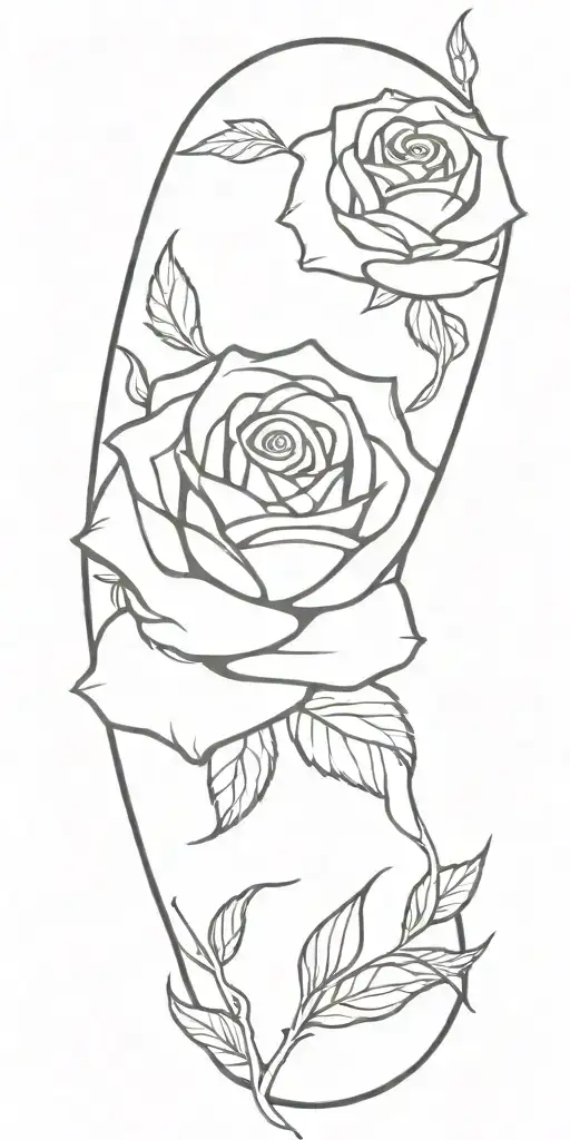 Row Of Roses Surrounded