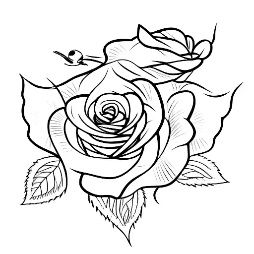 Rose With A Snake As Them Stem