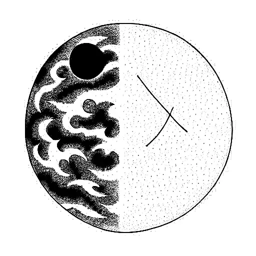 Half Of The Moon Black And Half White