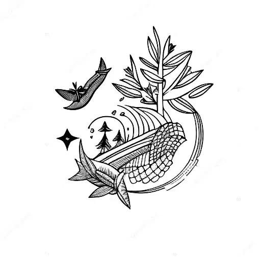 Nature And Night Sky Tattoo For Forearm