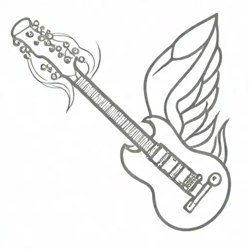 Guitar With Pheonix Wings