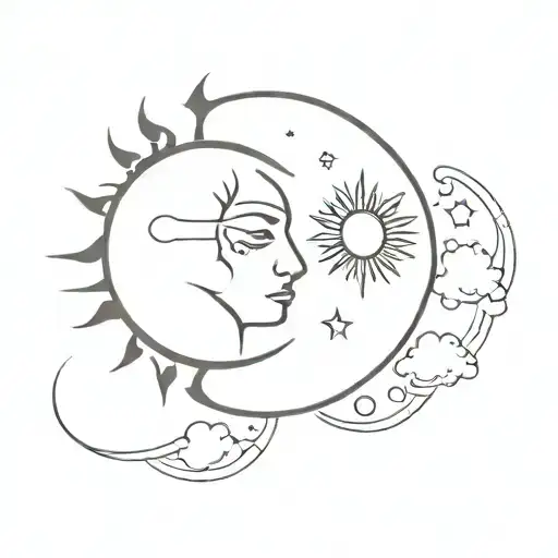 Sun And Moon Made Of Smoke