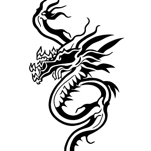 Tattoo Three-headed Dragon Serpent Dragon