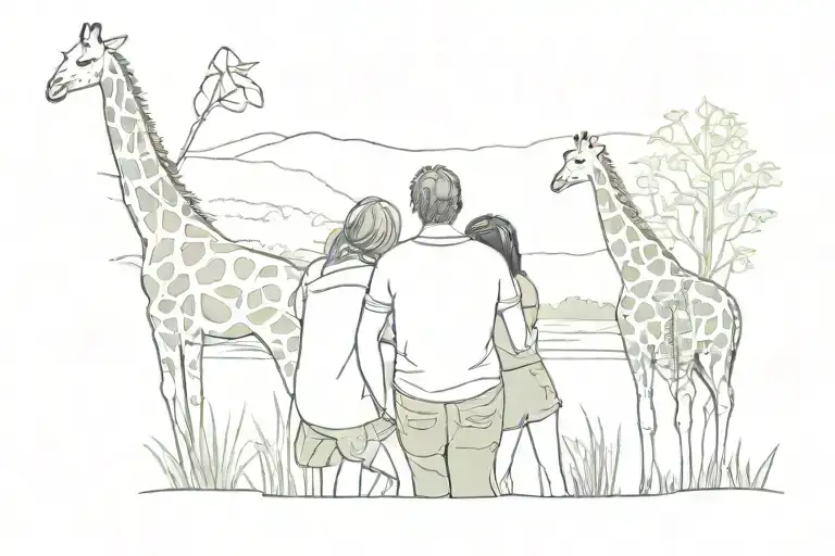 Joel And Ellie Line Tatto Where They Are Watching The Giraffes