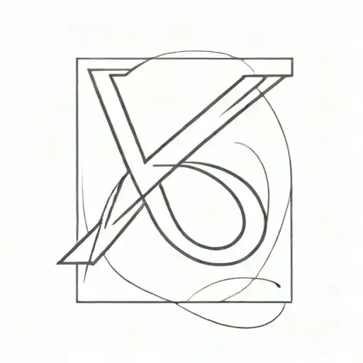 Minimalist Black And White Tattoo Of The Greek Letter Psi