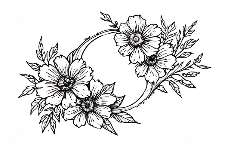 Virgo Zodiac Sign And September Birth Flowers At The Lower Back Part