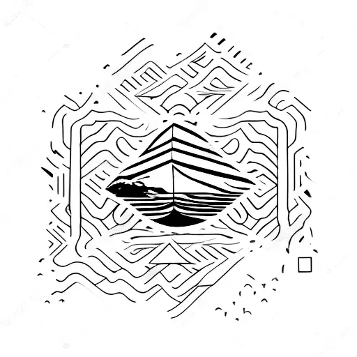 Taal Volcano Tattoo Small With Philippine Sun Coming Out In Background