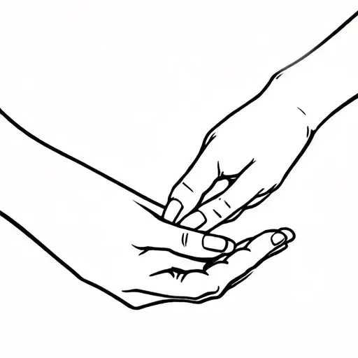 2 Hands Holding On A Mother's Hand And A Cat Hand