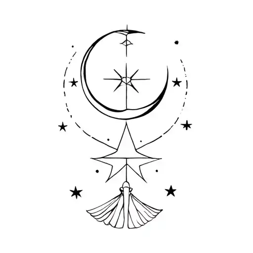 Star And Moon And Athena Greek Mythology