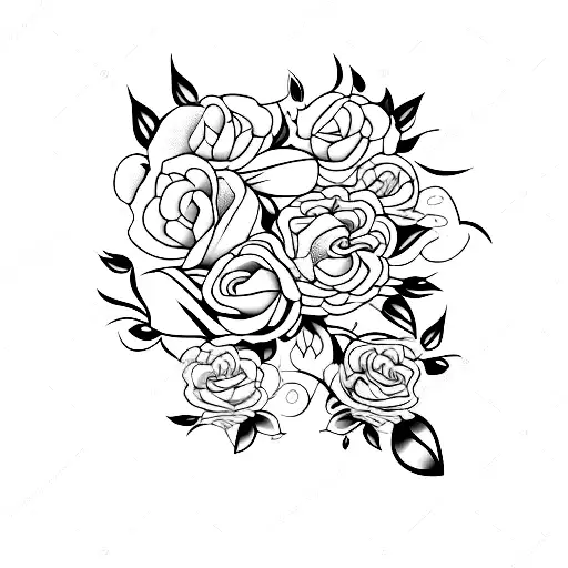 Butterfly With Roses On Onevwing Wit The Initial J Somewhere In It