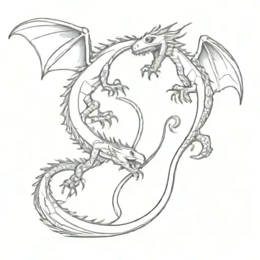 Small Dragon Playing With A Gecko As Friends