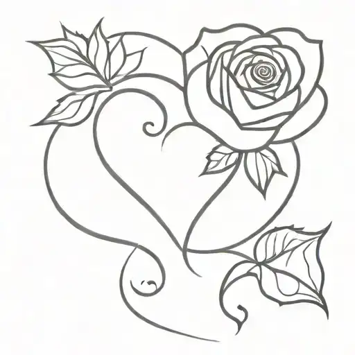 A Rose And Heart Intertwined To Represent Love And Passion