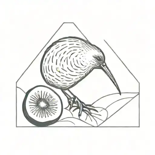 Kiwi Bird Within Square Boarder