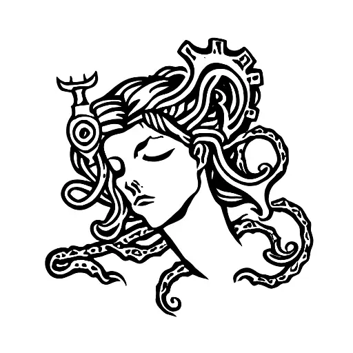 Sword With Medusa Holding It Spinal