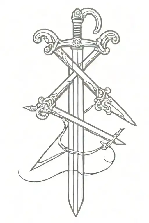 Sword With Cruicifix As Handle Both Swords