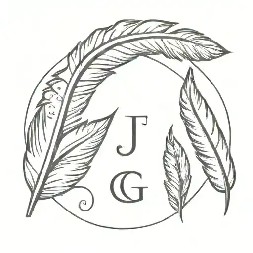 J And G With Feather With Native Art Style