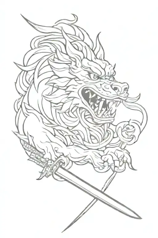 Foo Dog And Katana