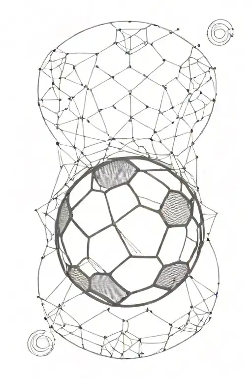 Soccer Ball Surrounded By Symmetrical Pattern