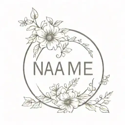 Name In Flowers Circle