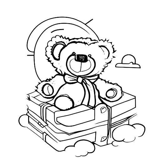 A Teddy Bear Sitting On A Cloud