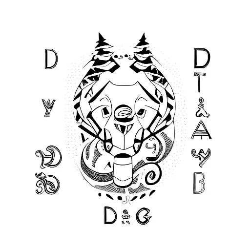 D And Y Alphabets In Black Or Green