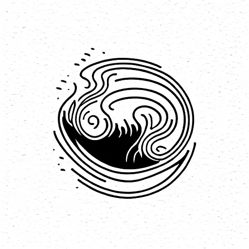 Fire Surrounded With Waves