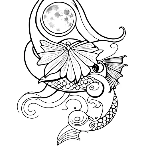 Butterflies And Dragons With The Moon