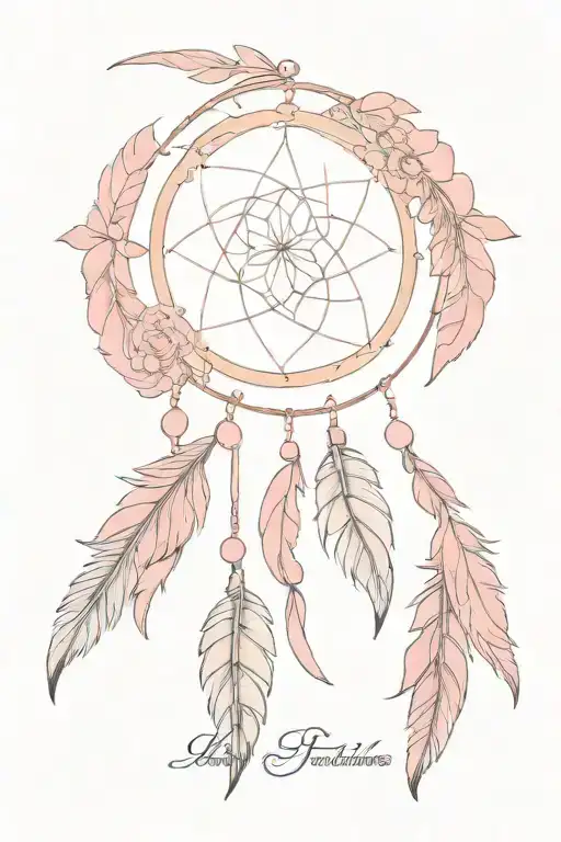 J And G With Feather Pink Dreamcatcher