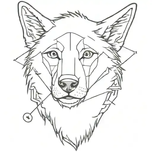 A Minimalist Tattoo Of A Wolf In A Mechanic's Uniform