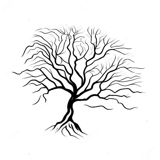 Robust Oak Tree Rooted In Rocky Terrain