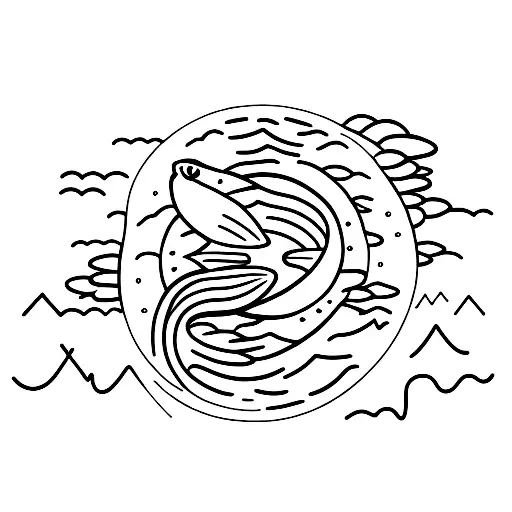 Fish With Mountains And Wildlife Inside Of It