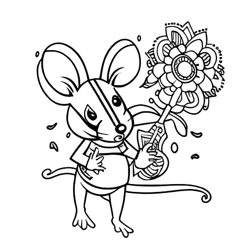 Small Mouse With A Colourful Part