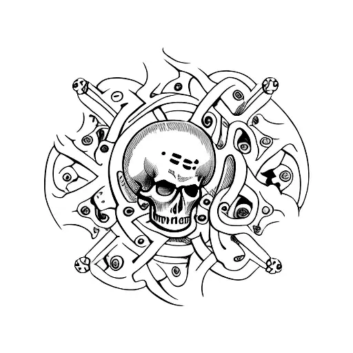 Treasure With Skulls On A Beach