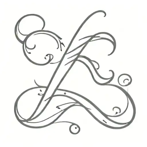 The Letter Z In Cursive With A Star Attached To It