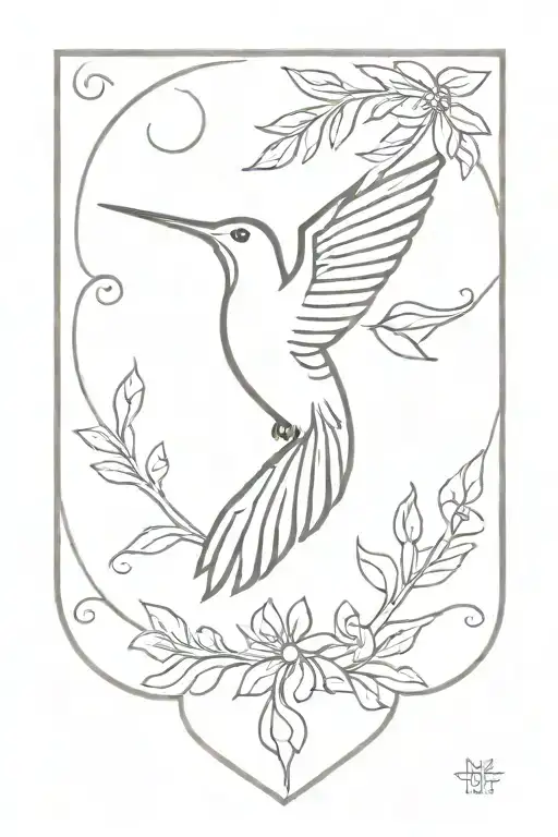 Hummingbird With 3-26-1967 In Roman Numerals Behind The Wings