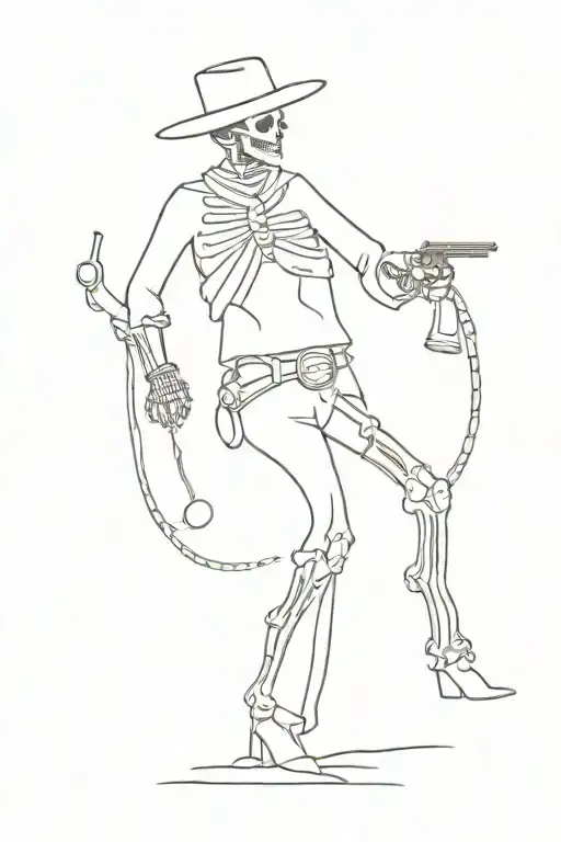 Skeleton Cowboy Gunslinger
