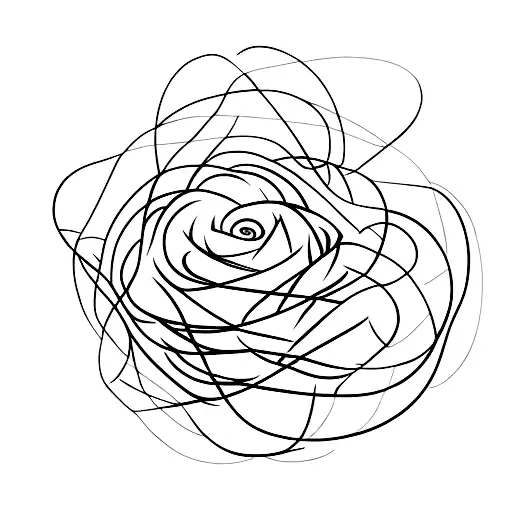 A Minimalist Design Of A Rose Entwined With A Basketball Net
