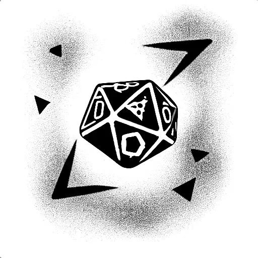 D20 With Stylized Dragon Around It