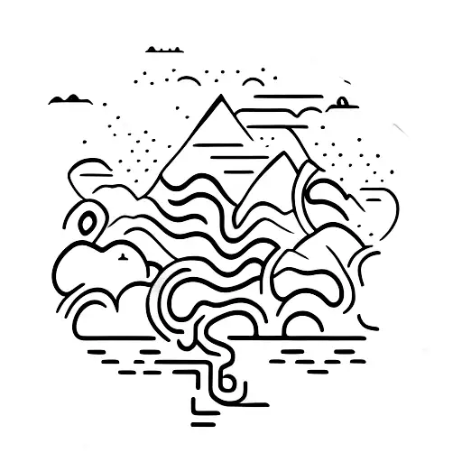 Coffee Beans Forming The Shape Of A Mountain Range