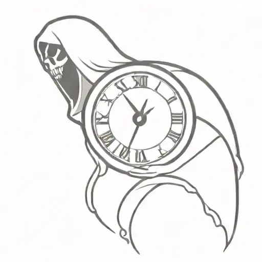 Reaper Holding A Clock Melting