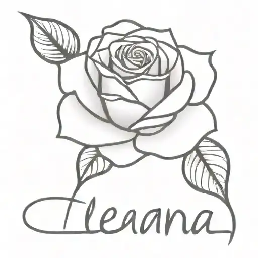 Rose With Leanna Written Within
