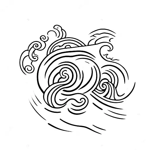 Ocean Wave With The Letter G Below