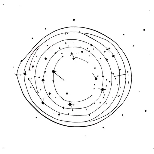 A Minimalist Design Of A Galaxy With Aries Constellation As The Focal Point