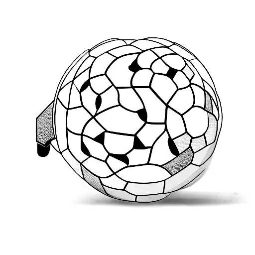 A Minimalist Tattoo Of A Gaming Controller Merged With A Soccer Ball