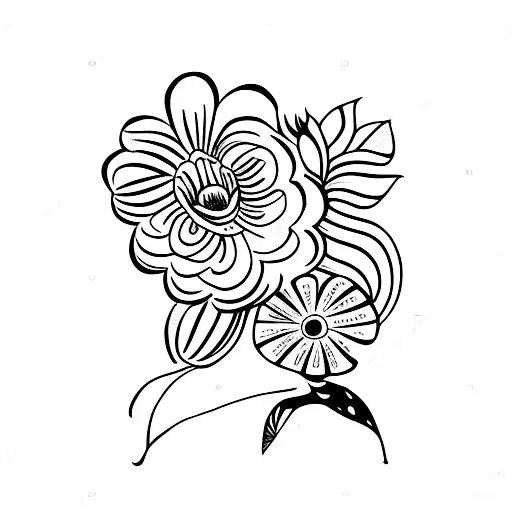 Black And Brown Dog With Flower